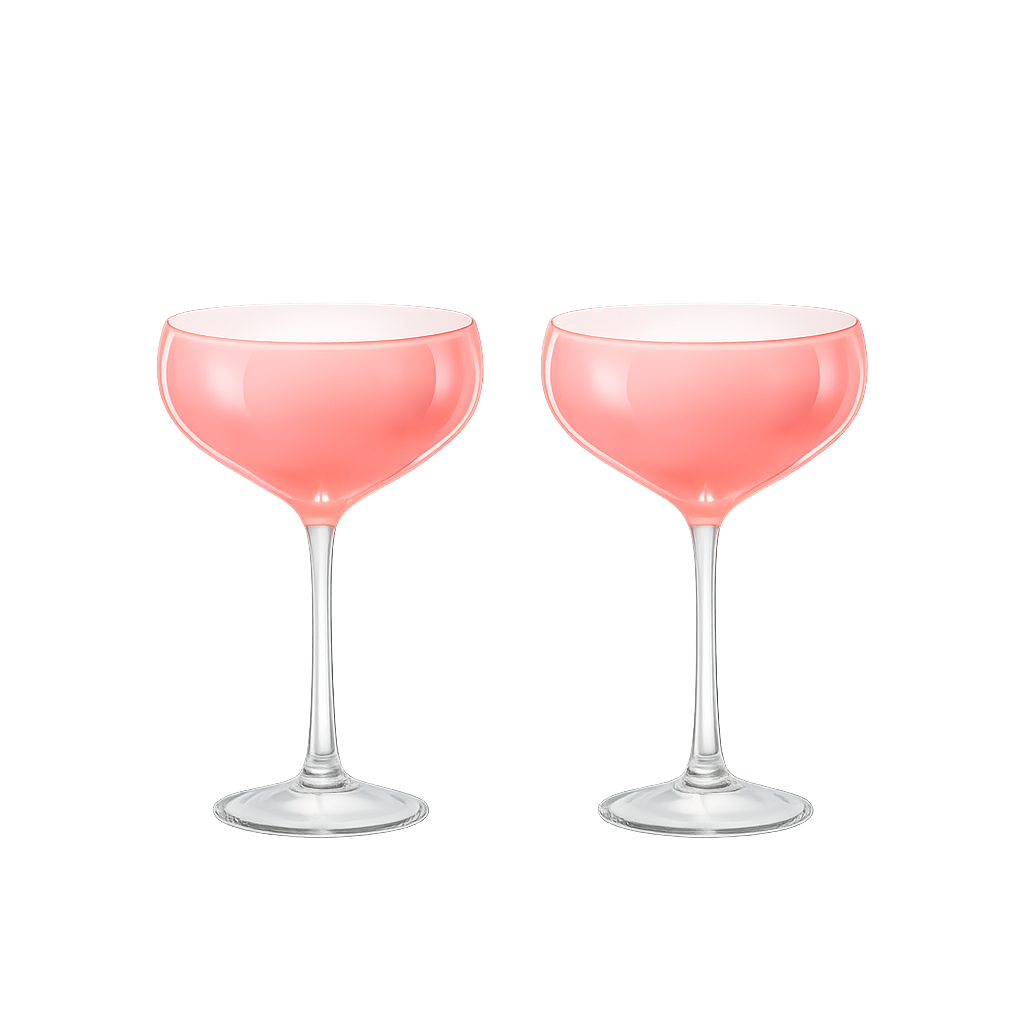 크리스탈렉스 프랄린 낮은 샴페인잔 핑크 (180ml) 2p(Crystalex Praline Low Champagne Glass Pink (180ml) 2p Set)