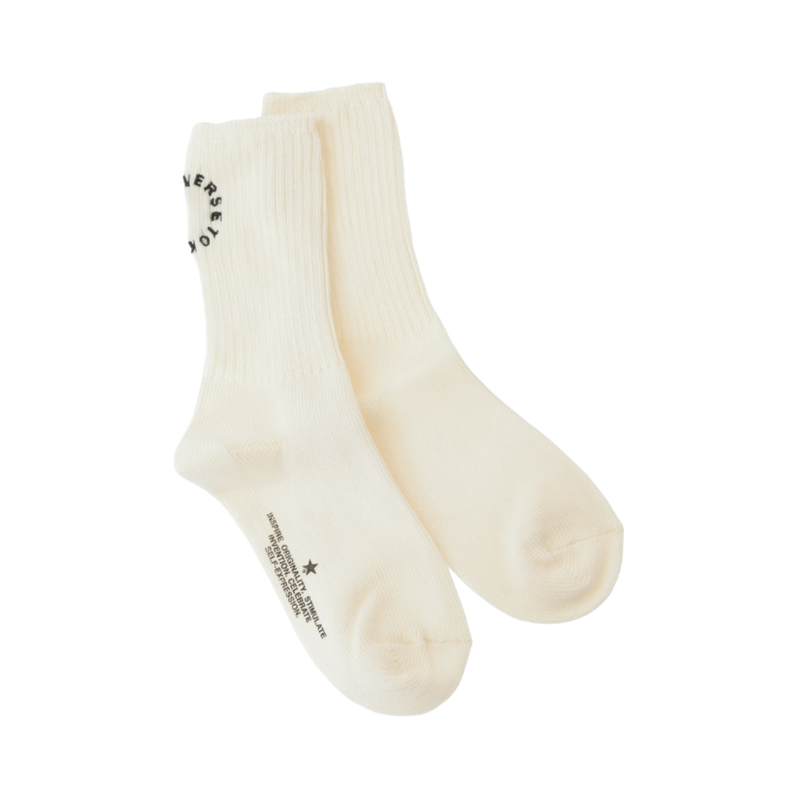 A2866PSC201 Converse Tokyo Circle Logo Rib Socks Off White