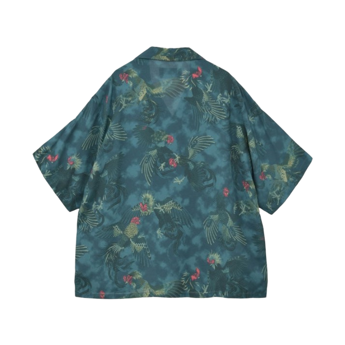 컨버스 도쿄 x 니포알로하 샤모 숏슬리브 셔츠 블루 그린(Converse Tokyo x Nipoaloha Shamo Short Sleeve Shirt Blue Green) - 2