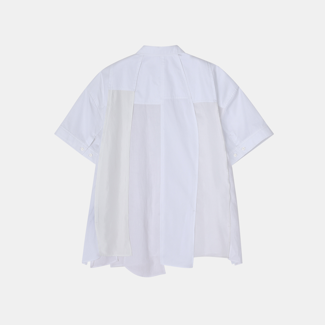 (W) 송지오 컬렉션 버티컬 하프 슬리브 셔츠 화이트((W) SONGZIO COLLECTION Vertical Half Sleeve Shirt White) - 2