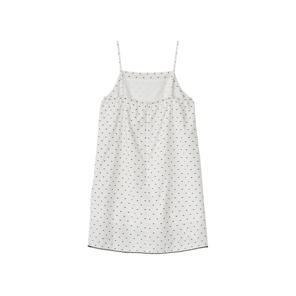 지비에이치 어패럴 스트랩 미니 드레스 / 화이트 도트(GBH APPAREL Strap Mini Dress / White Dot) - 2