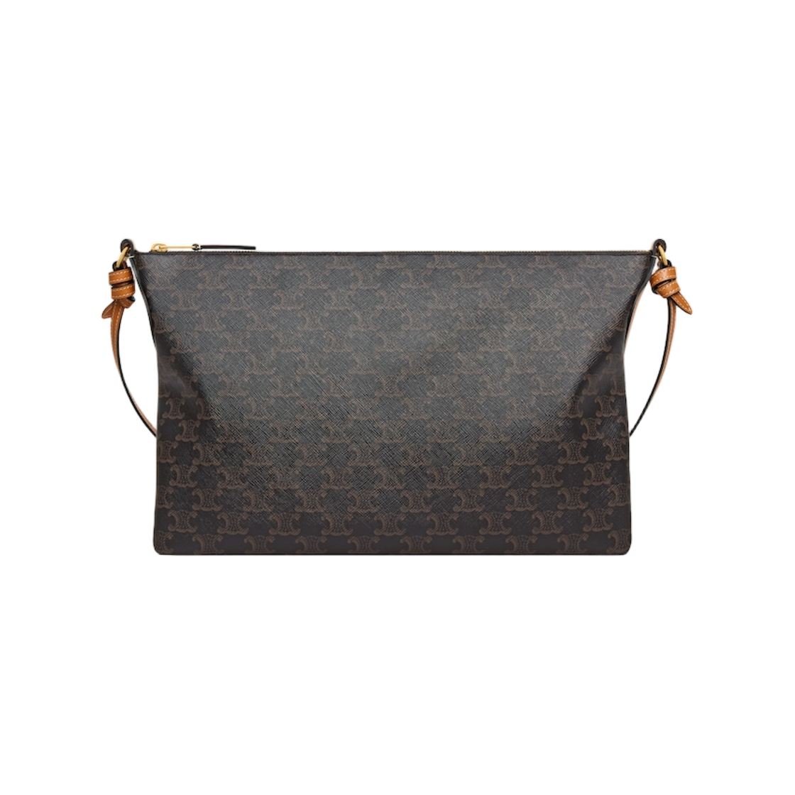 L105T3N45-03MI Celine Duo Zipped Bag in Triomphe Canvas and Natural Calfskin Miel