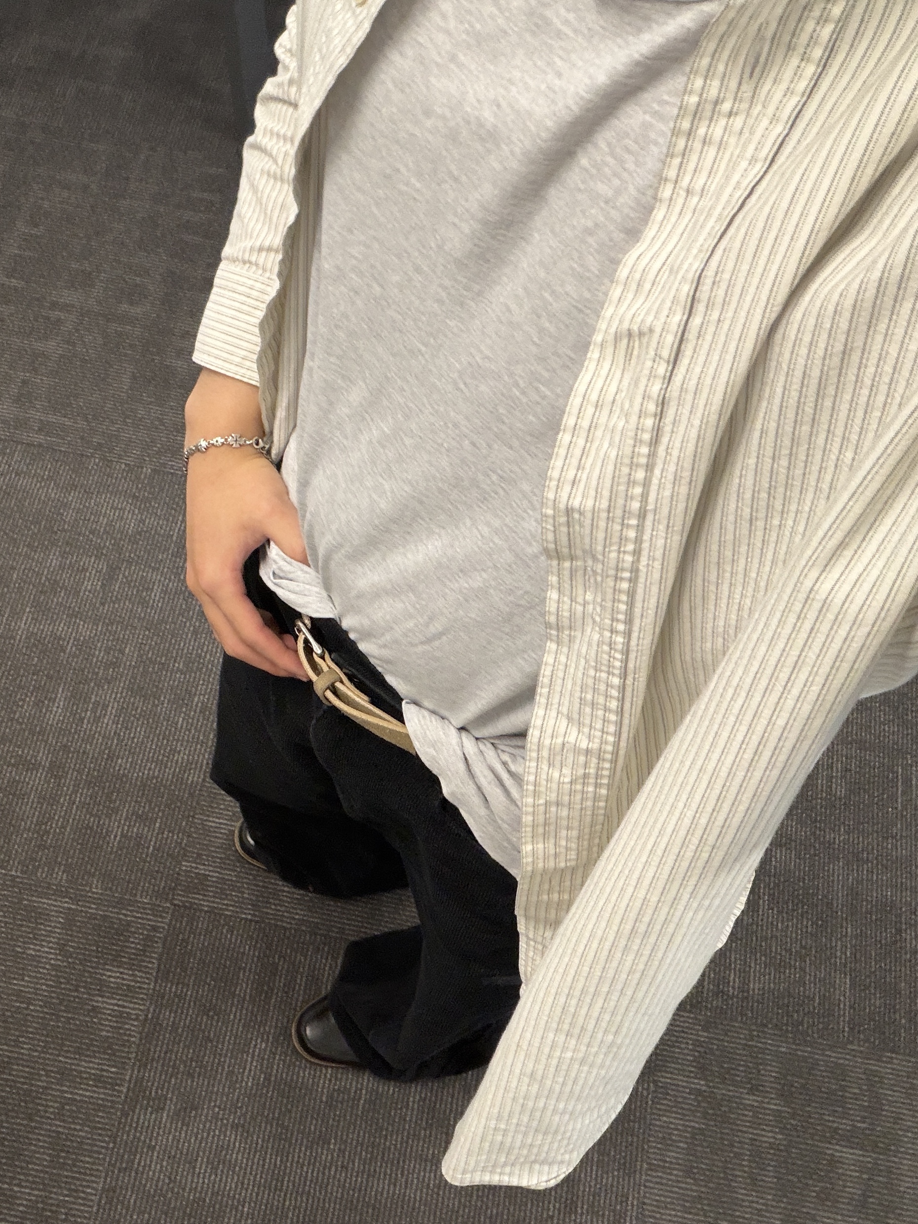 [프리오더] Polyteru 925 Silver Bracelet 001 (Cross & Hanabi Lemon), Polyteru Suede Belt Beige 002 Gemstone 착용 스타일
