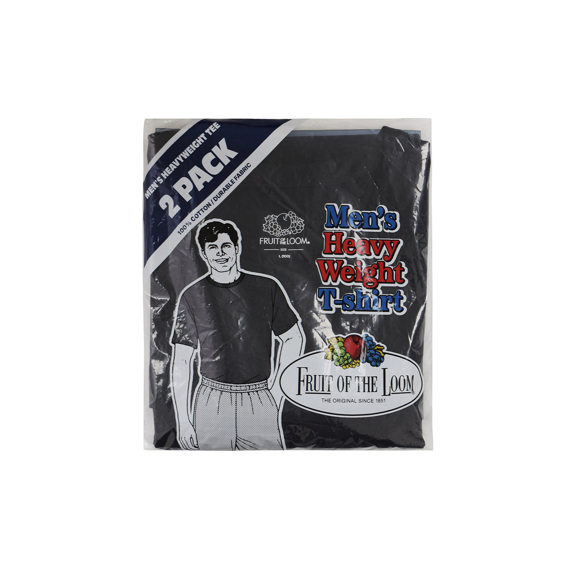 프룻오브더룸 2PACK 헤비웨이트 티셔츠 블랙(fruitoftheloom 2PACK Heavyweight T-shirts BLACK) - 4