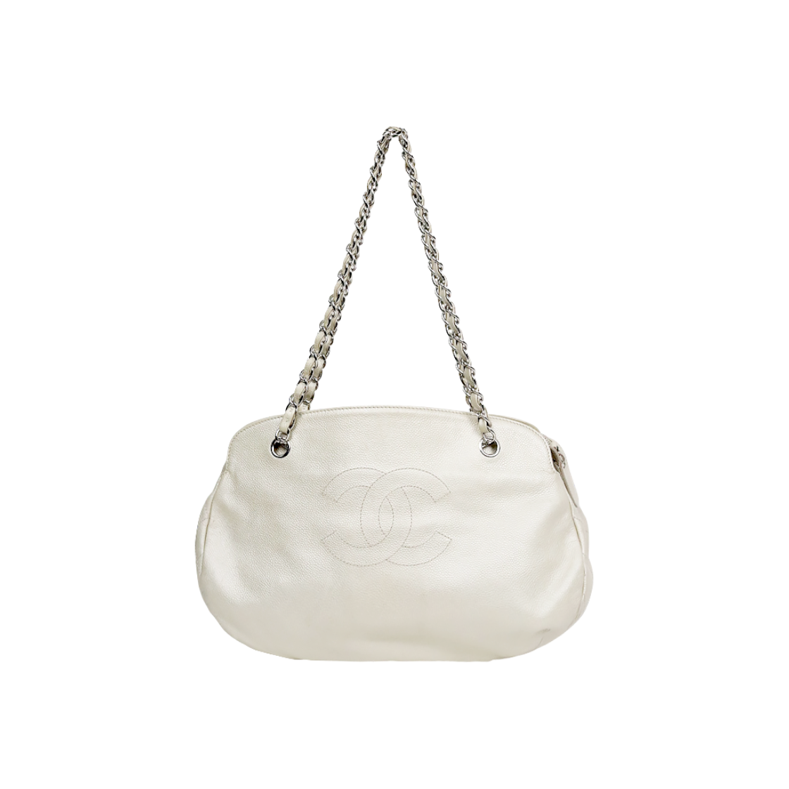ITKRPIJSPHBV Chanel White Caviar Big CC Chain Shoulder Bag