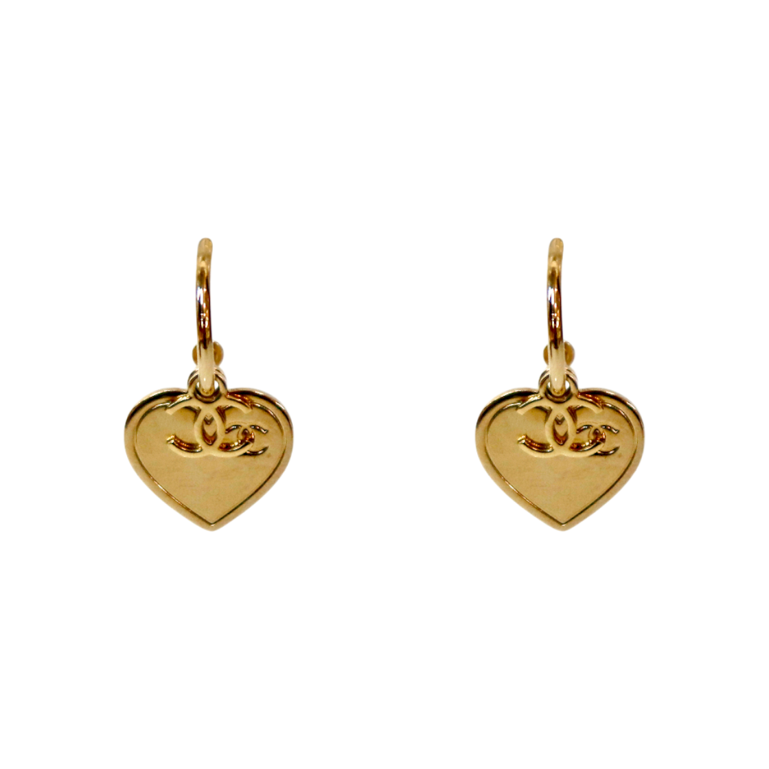ITICPFNLRSKF Chanel B17 Heart CC Gold Earrings