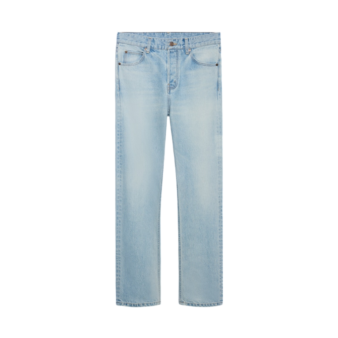 2N574930F-GKD7 Celine Kurt Jeans in Cotton Denim Pale Blue Sky