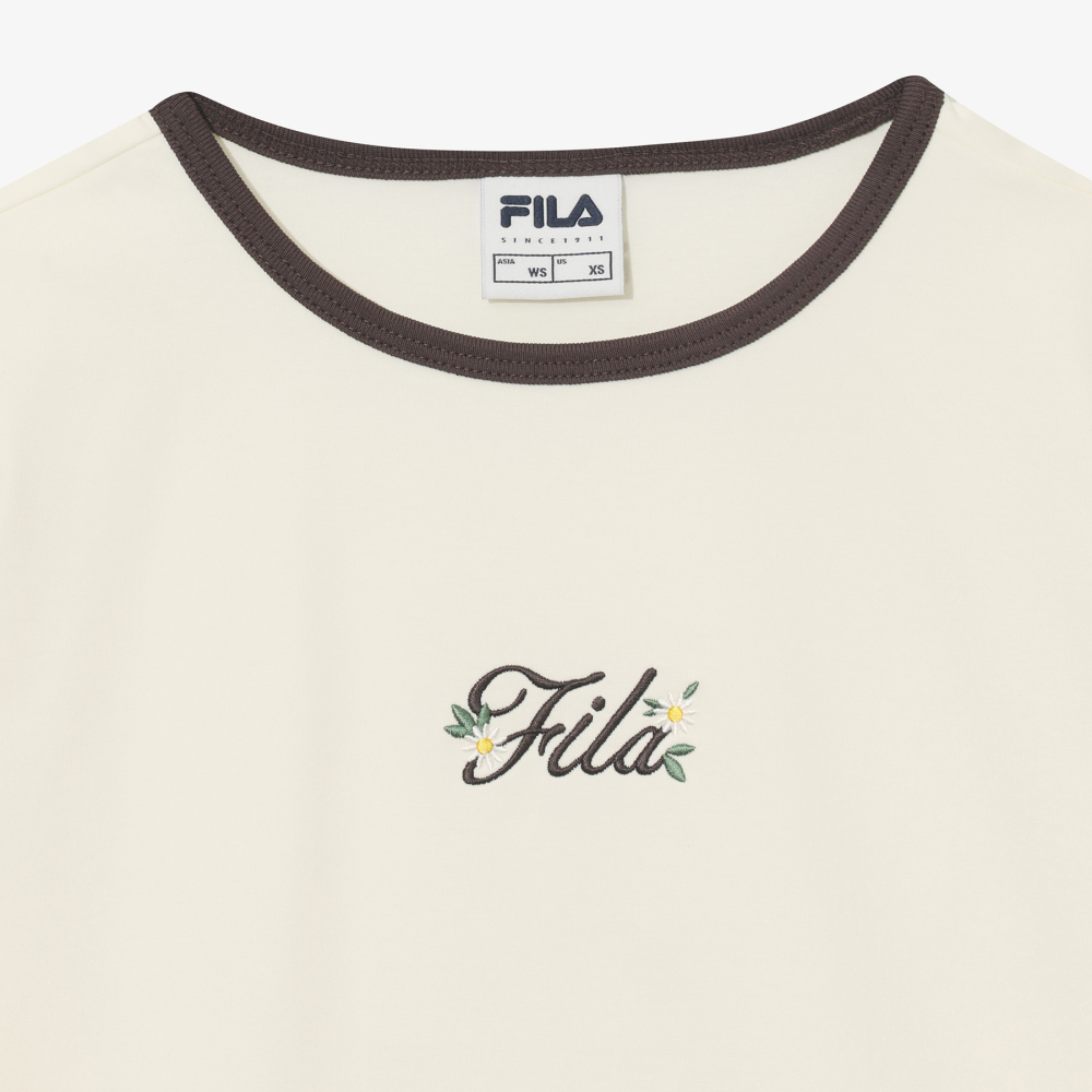 [6% 적립] 휠라 Coldwave+ 링거 변형로고 반팔티 아이보리([6% 적립] FILA Coldwave+ Ringer Logo T-Shirt Ivory) - 3