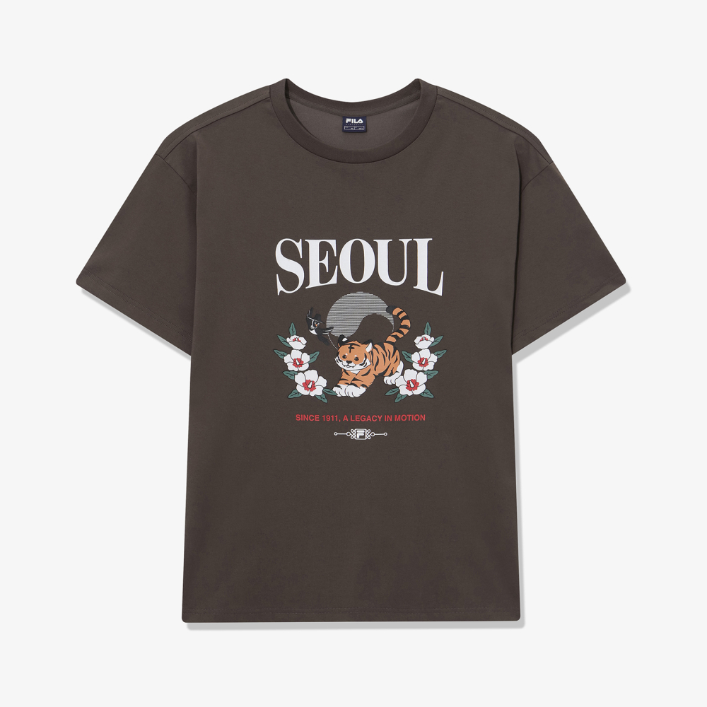 [6% 적립] 휠라 서울 익스클루시브 반팔티 브라운([6% 적립] FILA Seoul Exclusive T-Shirt Brown)