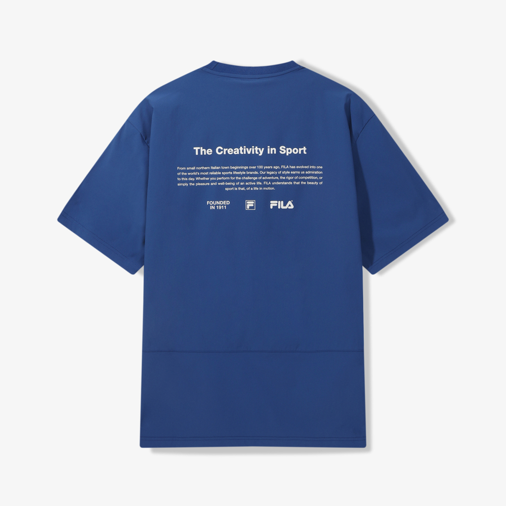 [6% 적립] 휠라 에센셜 우븐 반팔티 블루([6% 적립] FILA Essential Woven T-Shirt Blue) - 2