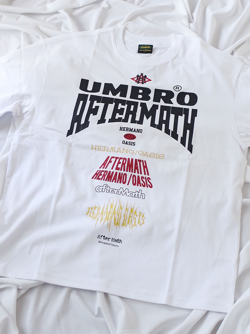 Atm X Umbro Big Letter Tee White 착용 스타일 - 1