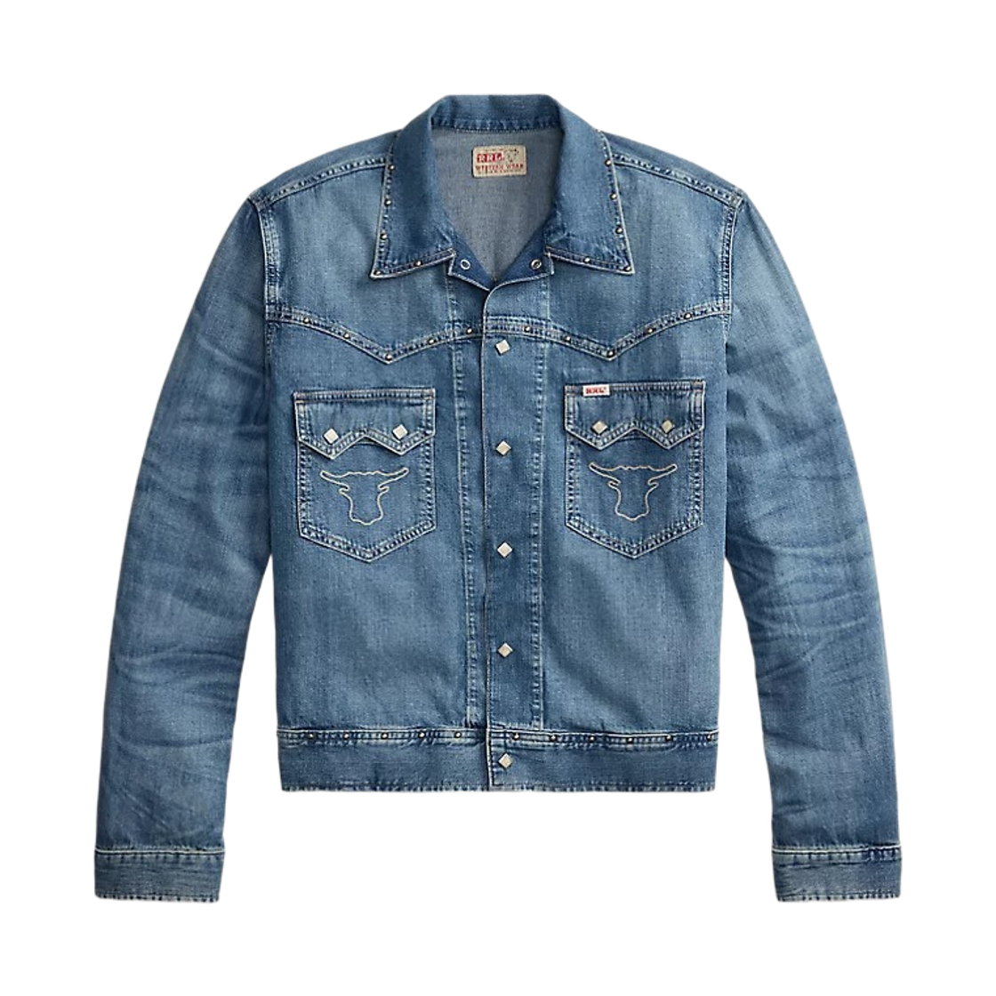더블알엘 스터드 인디고 데님 자켓 딜런 워시(Double RL Studded Indigo Denim Jacket Dillon Wash)