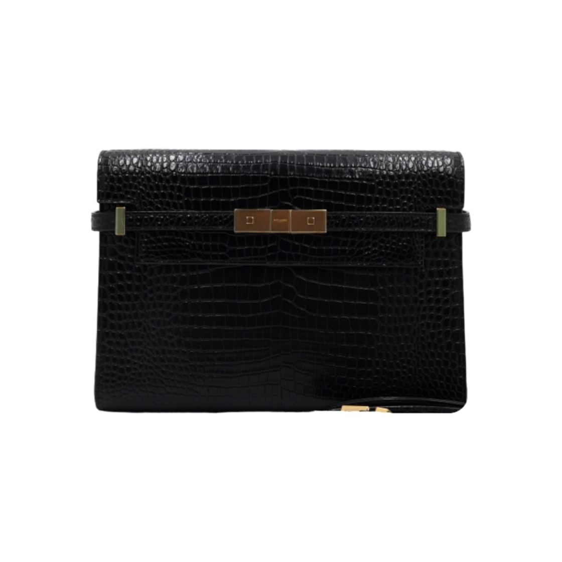 ITJ27P4KEHFT Saint Laurent Crocodile Embossed Manhattan Box Shoulder Bag