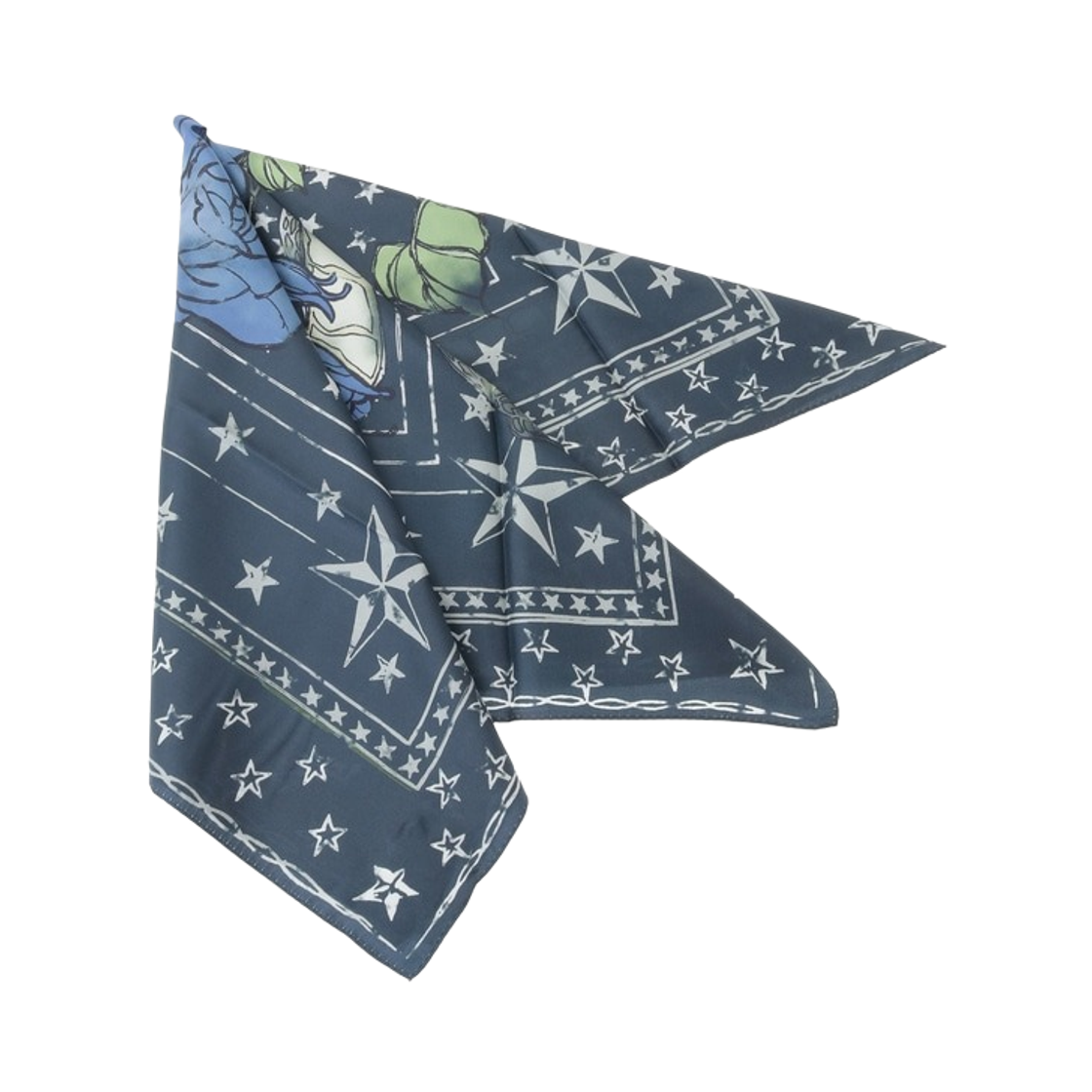 컨버스 도쿄 스네이크 & 로즈 실크 스카프 네이비(Converse Tokyo Snake & Rose Silk Scarf Navy)
