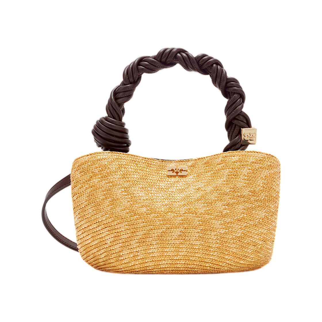 C2100027-00K Ganni Mini Bou Bag in Straw Italian Straw