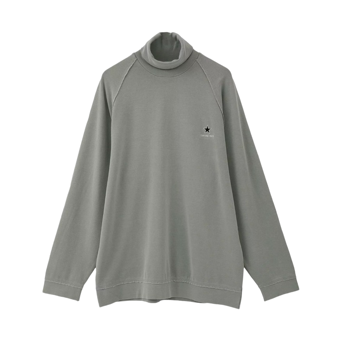 A2853UTS454 Converse Tokyo Pigment Ripple Turtleneck T-Shirt Light Gray