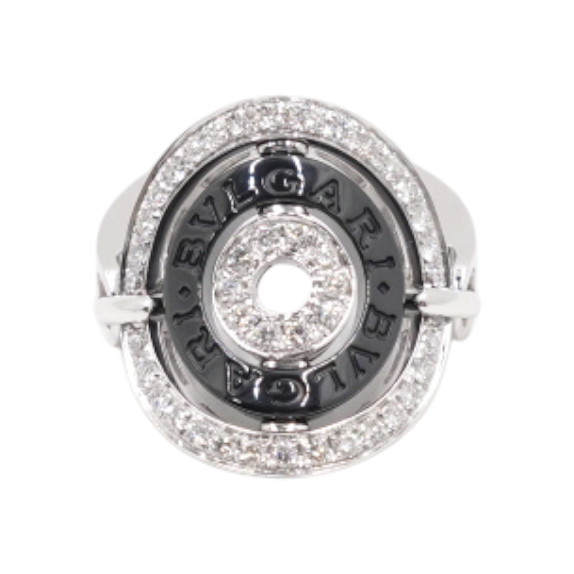 ITSNKKDFJG8M Bulgari Astrale Women Ring in 18K White Gold & Black Ceramic Diamonds