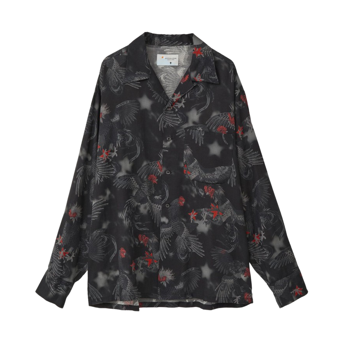 A2867FB003 Converse Tokyo x Nipoaloha Shamo Long Sleeve Wool Shirt Sumikuro