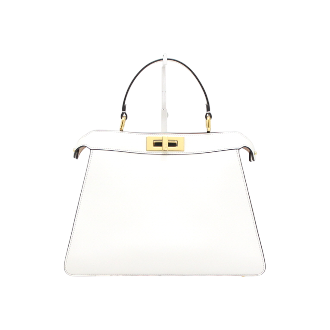 ITR53GOGEHB3 Fendi 8BN321 White Leather Peekaboo I See You Medium Tote & Shoulder Bag