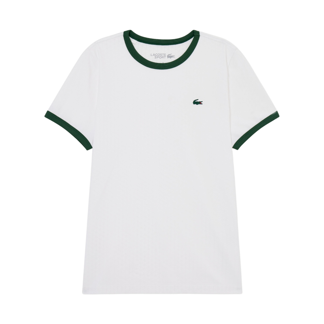 (W) 라코스테 쿨링 프린트 숏슬리브 티셔츠 크림 화이트((W) Lacoste Cooling Print Short-Sleeve T-Shirt Cream White)