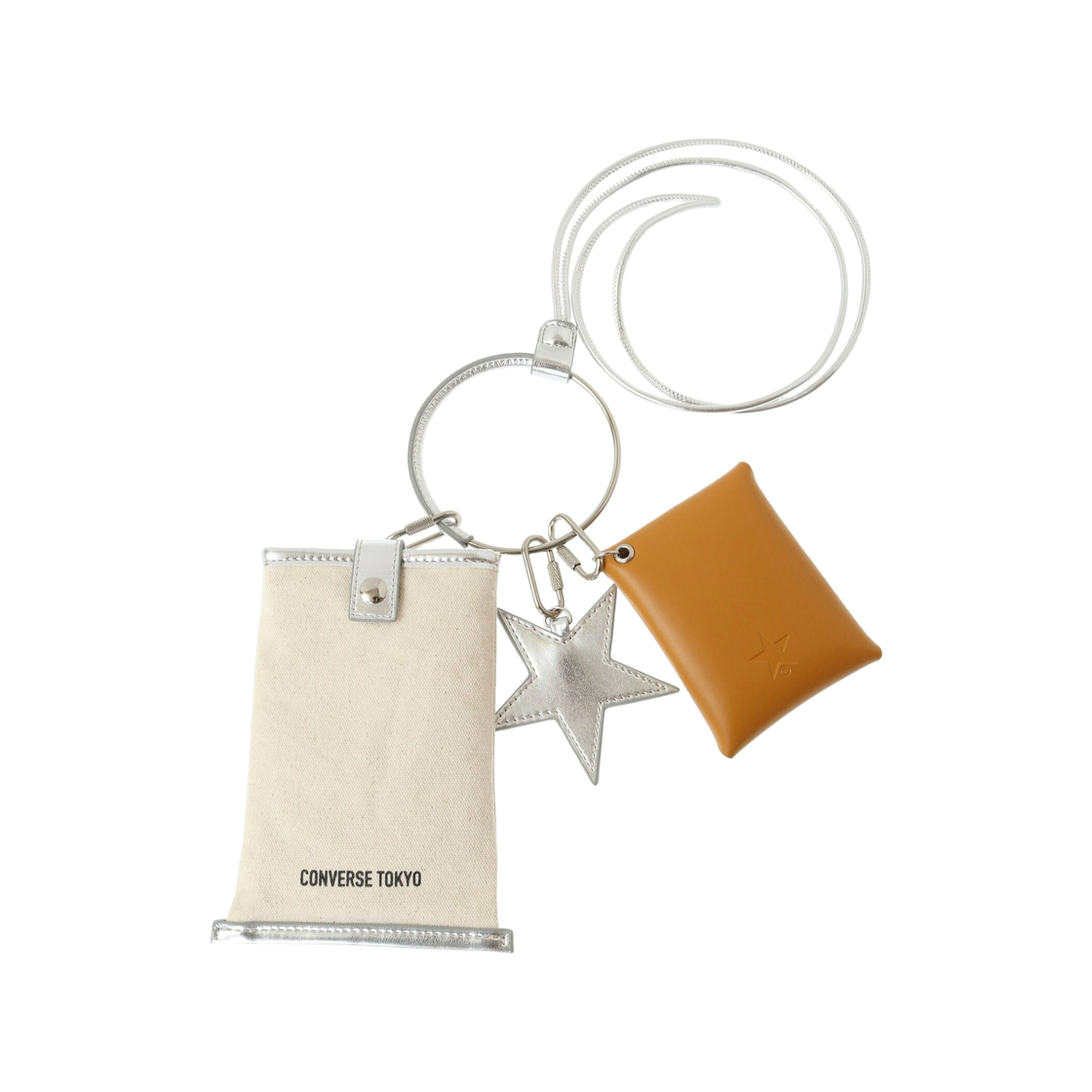 컨버스 도쿄 캔버스 멀티 링 숄더백 실버(Converse Tokyo Canvas Multi Ring Shoulder Bag Silver)