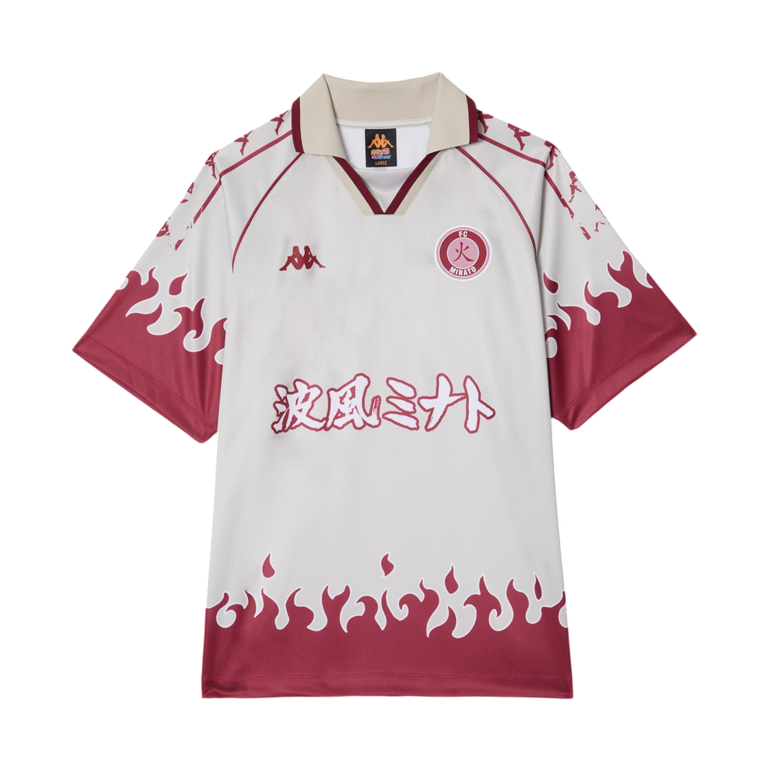 카파 x 나루토 질풍전 미나토 러닝 저지 그레이 라이트 칼체 레드 인디아(Kappa x Naruto Shippuden Minato Running Jersey Grey LT Calce Red India)