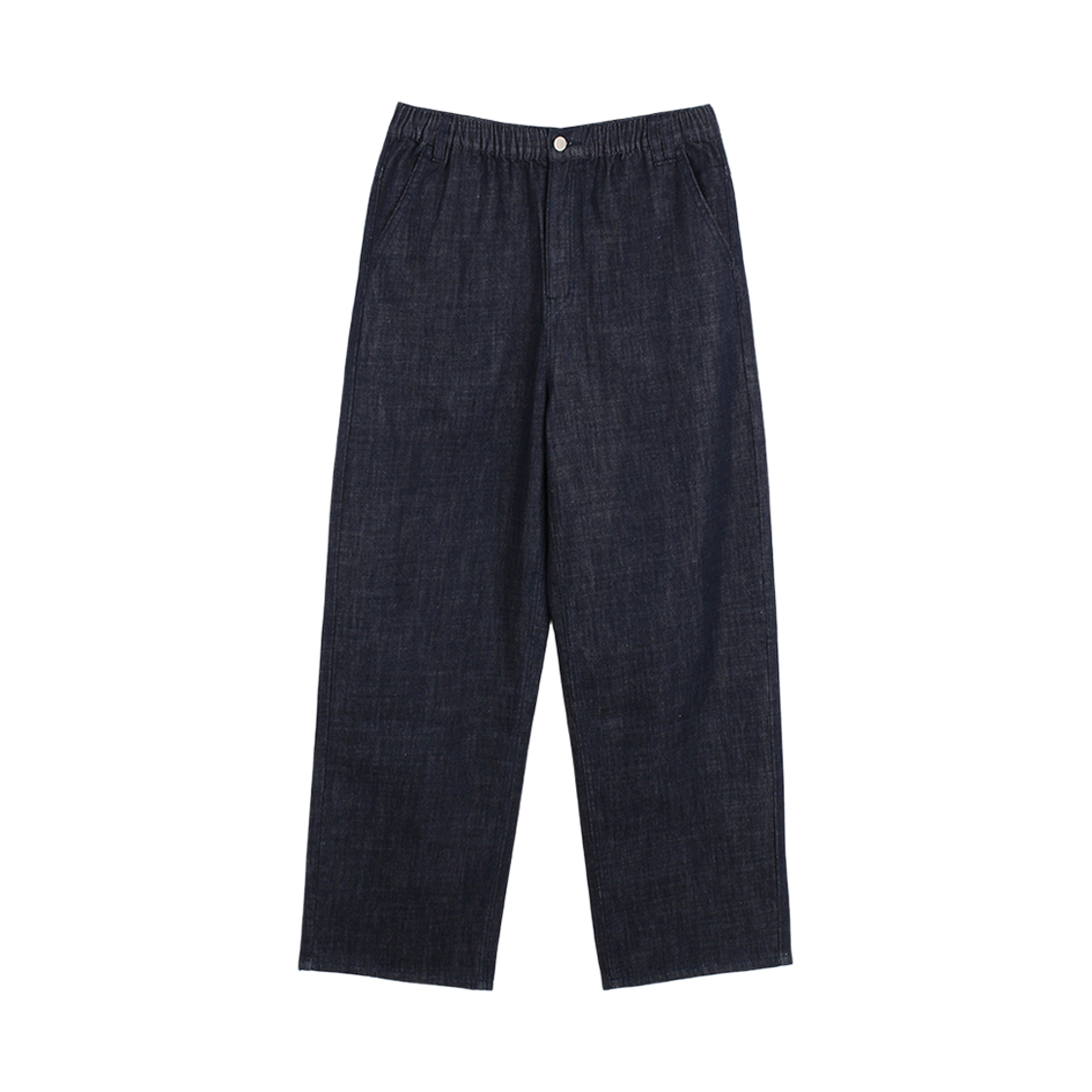 지크립 다크블루 밴딩 린넨 라이크 세미 와이드 데님 팬츠(GCLIP Dark Blue Banding Linen Like Semi Wide Denim Pants) - 1