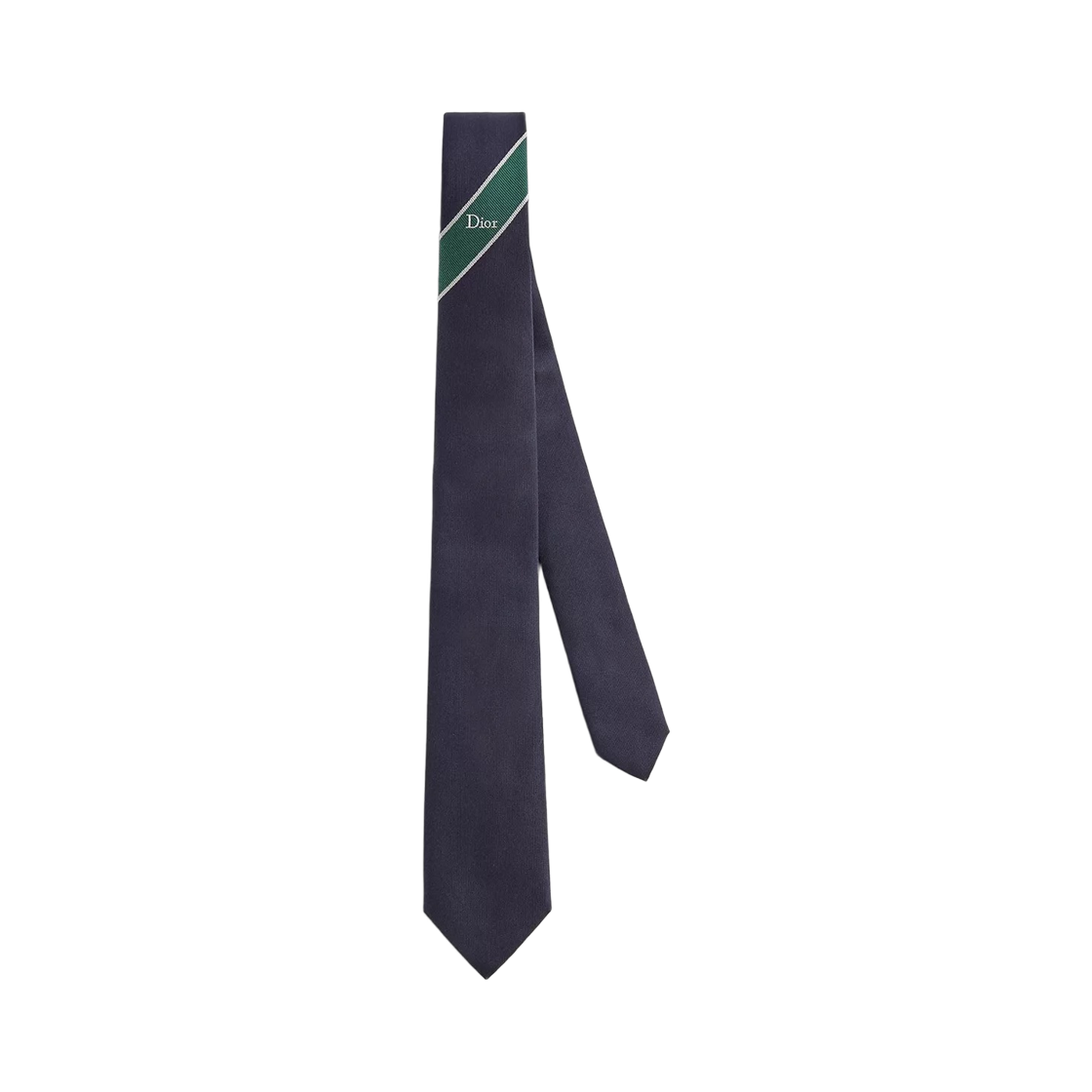 68C1047B6157-C586 Dior Regimental Tie with Stripe White Silk Navy Blue Green