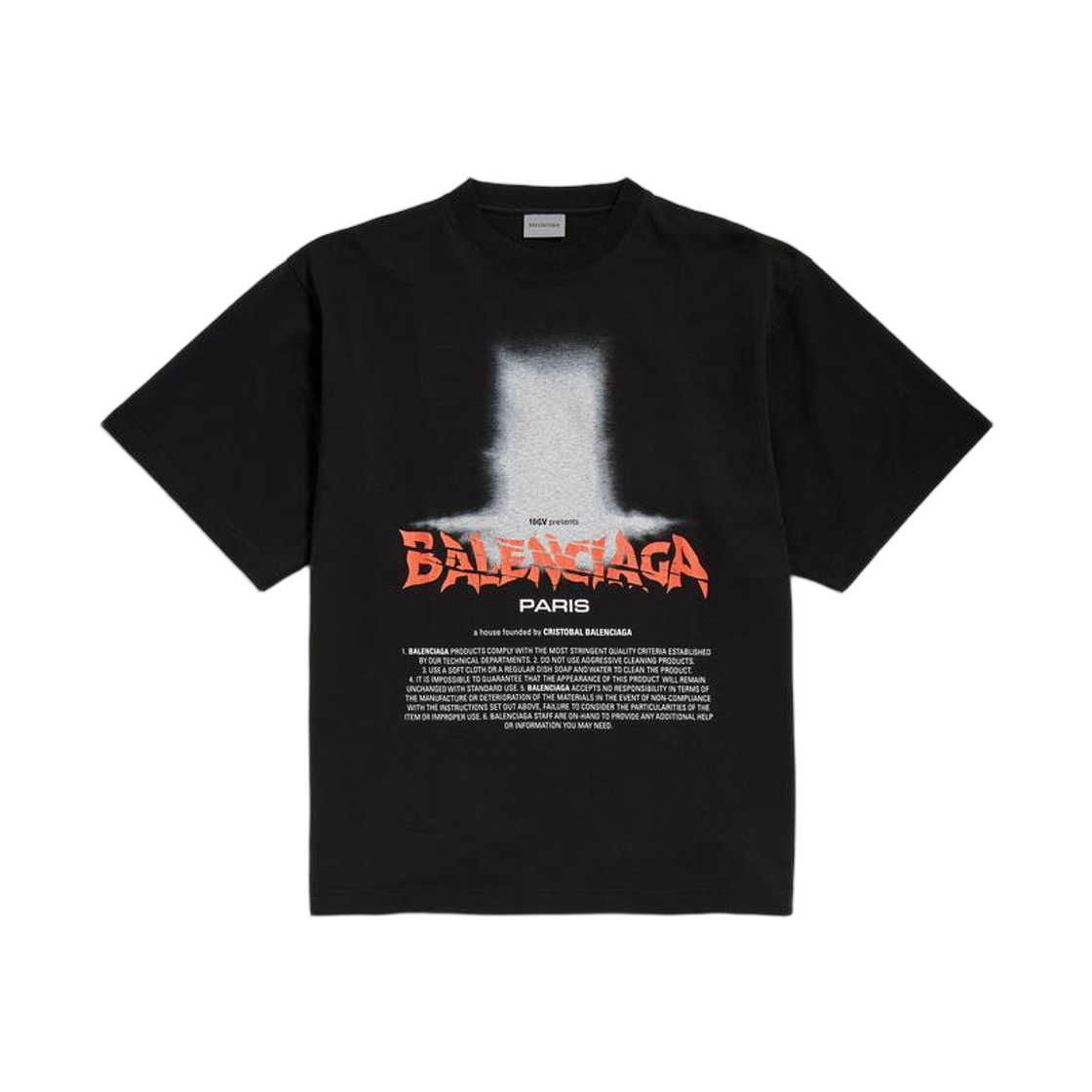 871733TUVO41000 (W) Balenciaga The Door Oversized T-Shirt Black