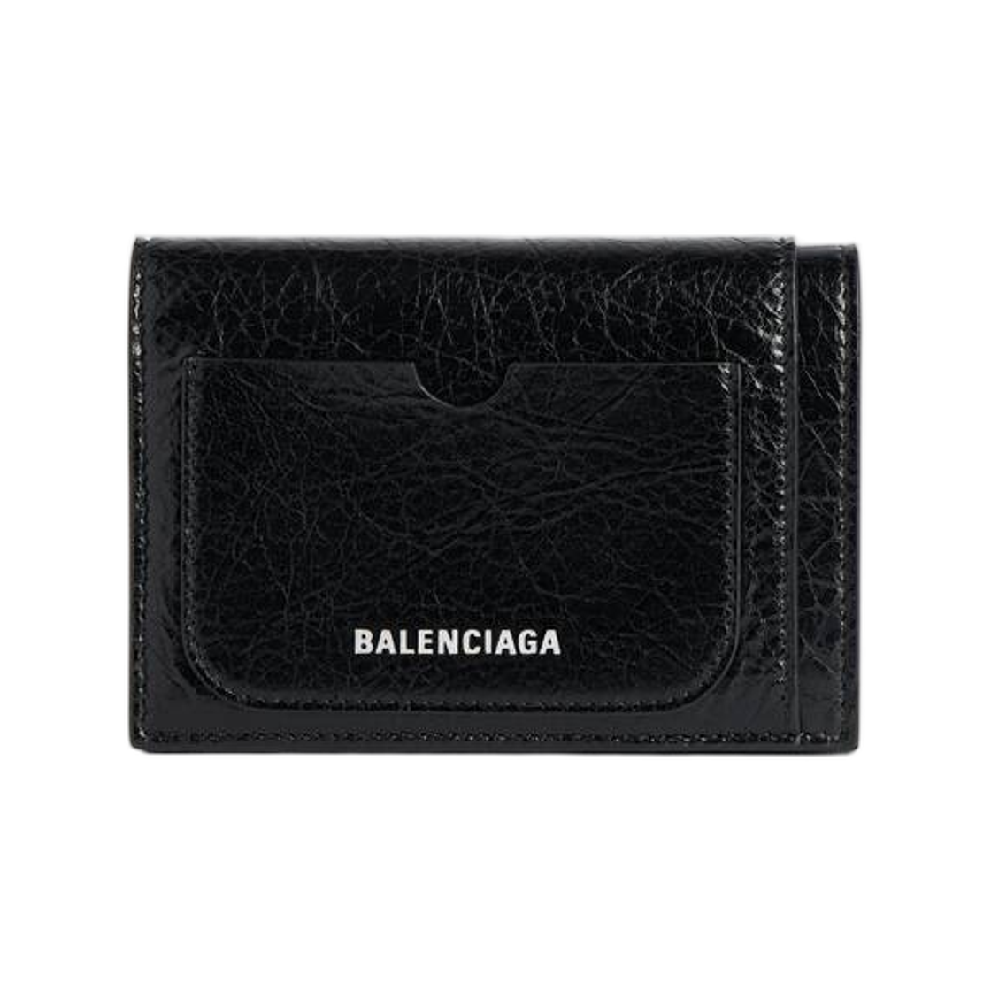 8731332AA9Z1000 Balenciaga Superbusy Vertical Bifold Wallet Black
