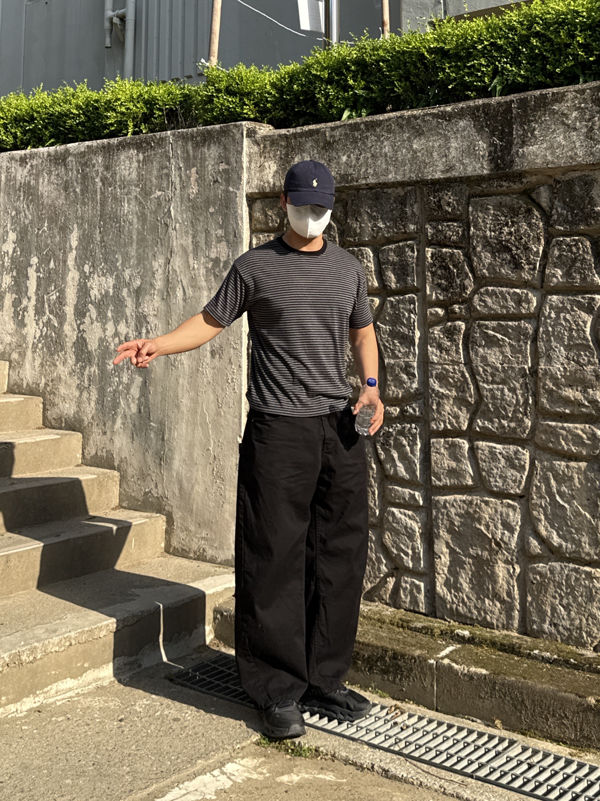 [10%적립] Polo Ralph Lauren Stretch Cotton Twill Ball Cap Navy - 26SS, On Running x Post Archive Faction (Paf) Cloudventure Peak All Black 착용 스타일 - 4