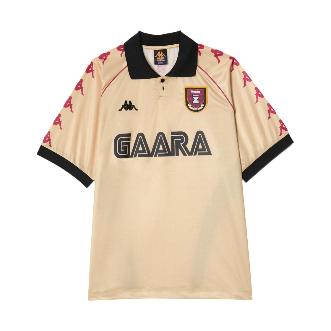 카파 x 나루토 질풍전 가아라 러닝 저지 베이지 시리얼 블랙 레드 페르시안(Kappa x Naruto Shippuden Gaara Running Jersey Beige Cereal Black Red Persian)