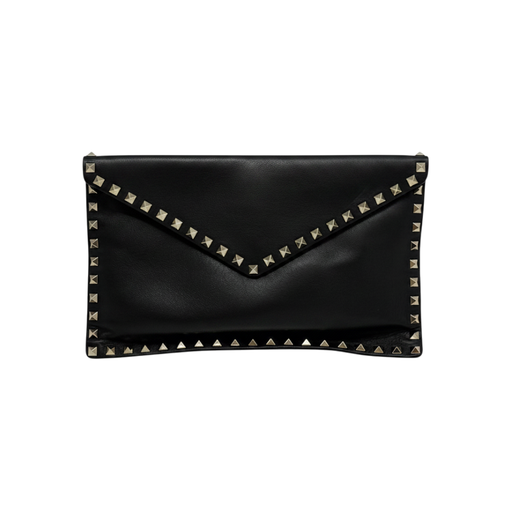 ITBFSPAP22M7 Valentino Rockstud Flap Clutch Bag
