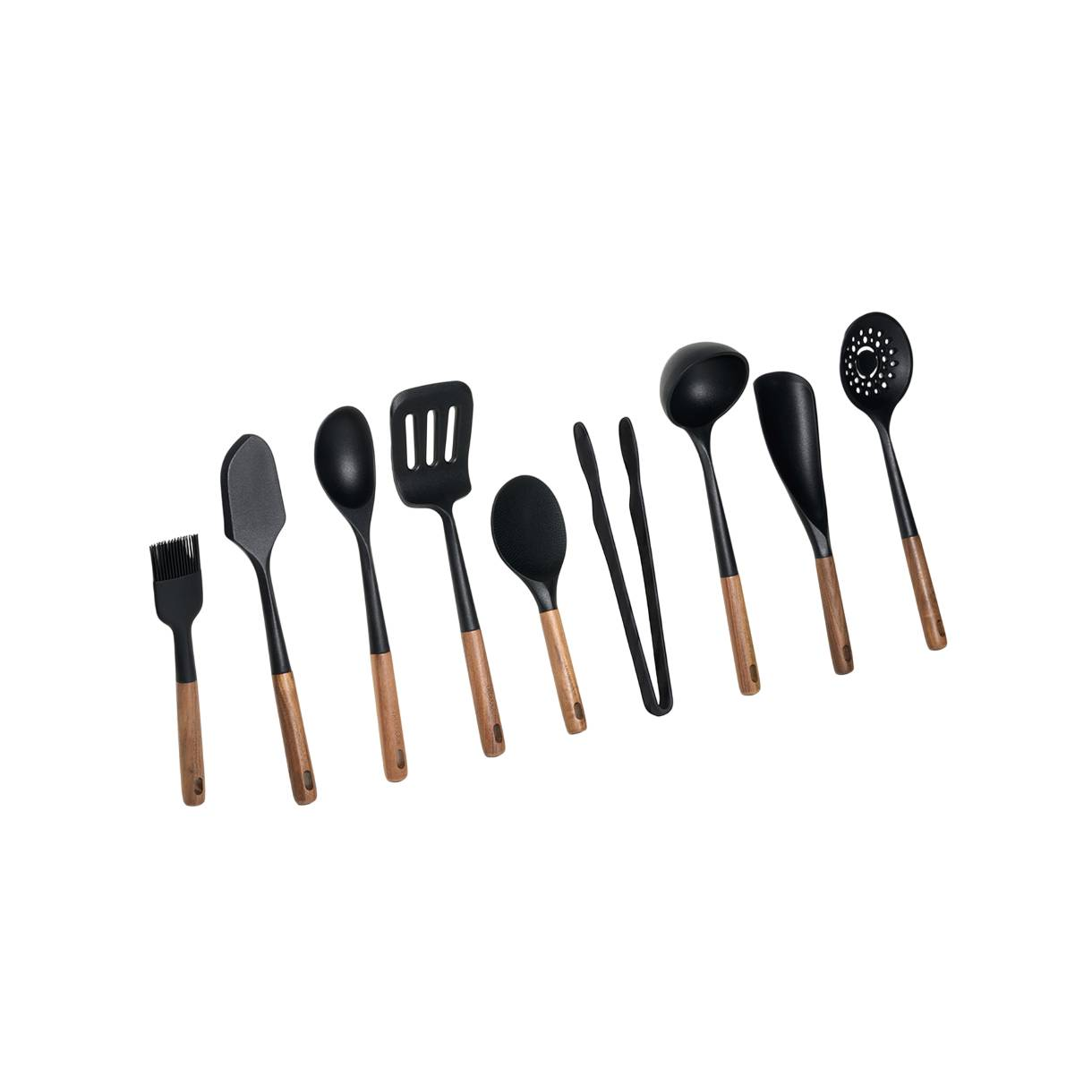 트루쿡 실리콘 조리도구 10종 단품 주방도구 키친툴 블랙 실리콘&월넛 핸들(Truecook Kitchen Tools 10 Types Black)