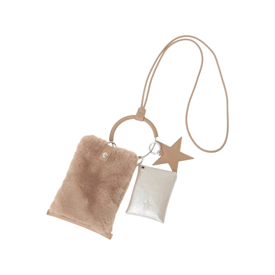 컨버스 도쿄 에코 퍼 멀티 링 숄더백 베이지(Converse Tokyo Eco Fur Multi Ring Shoulder Bag Beige)