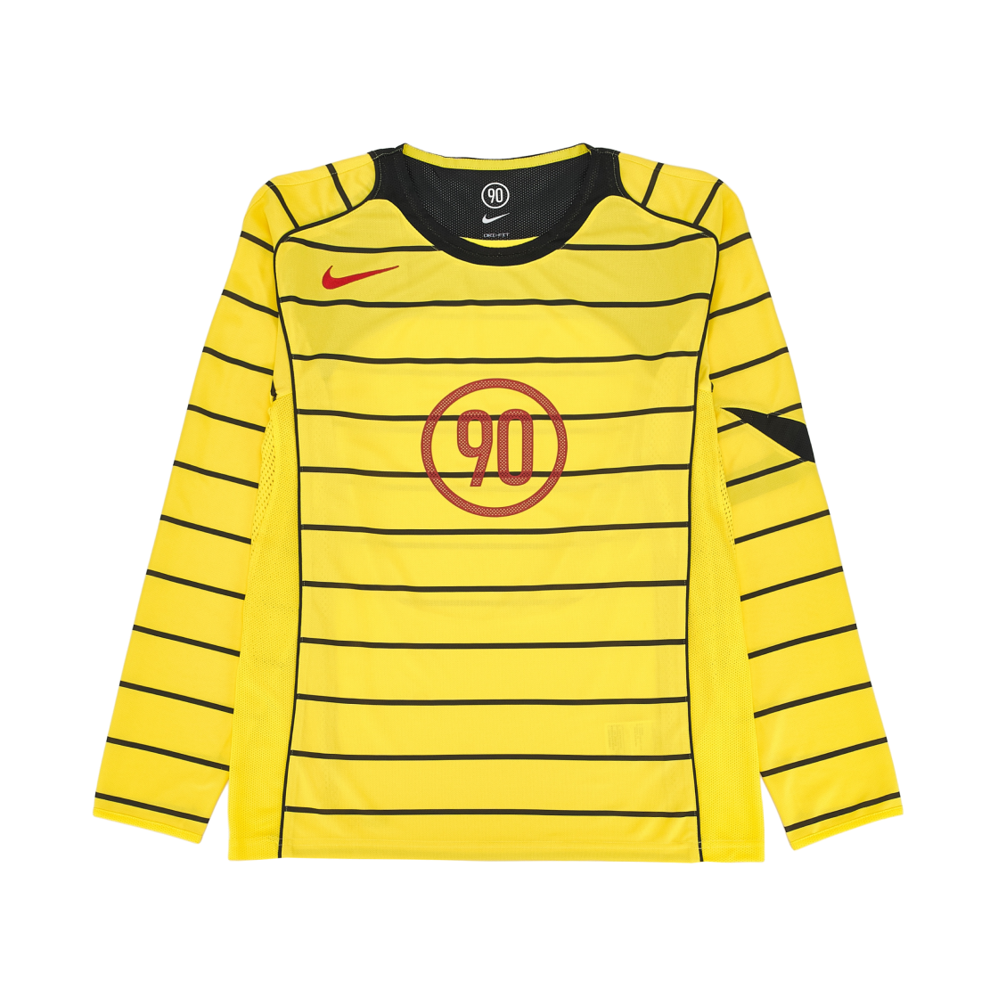 IM6316-719 Nike Total 90 Dri-Fit Long Sleeve Football Top Tour Yellow Black - Asia