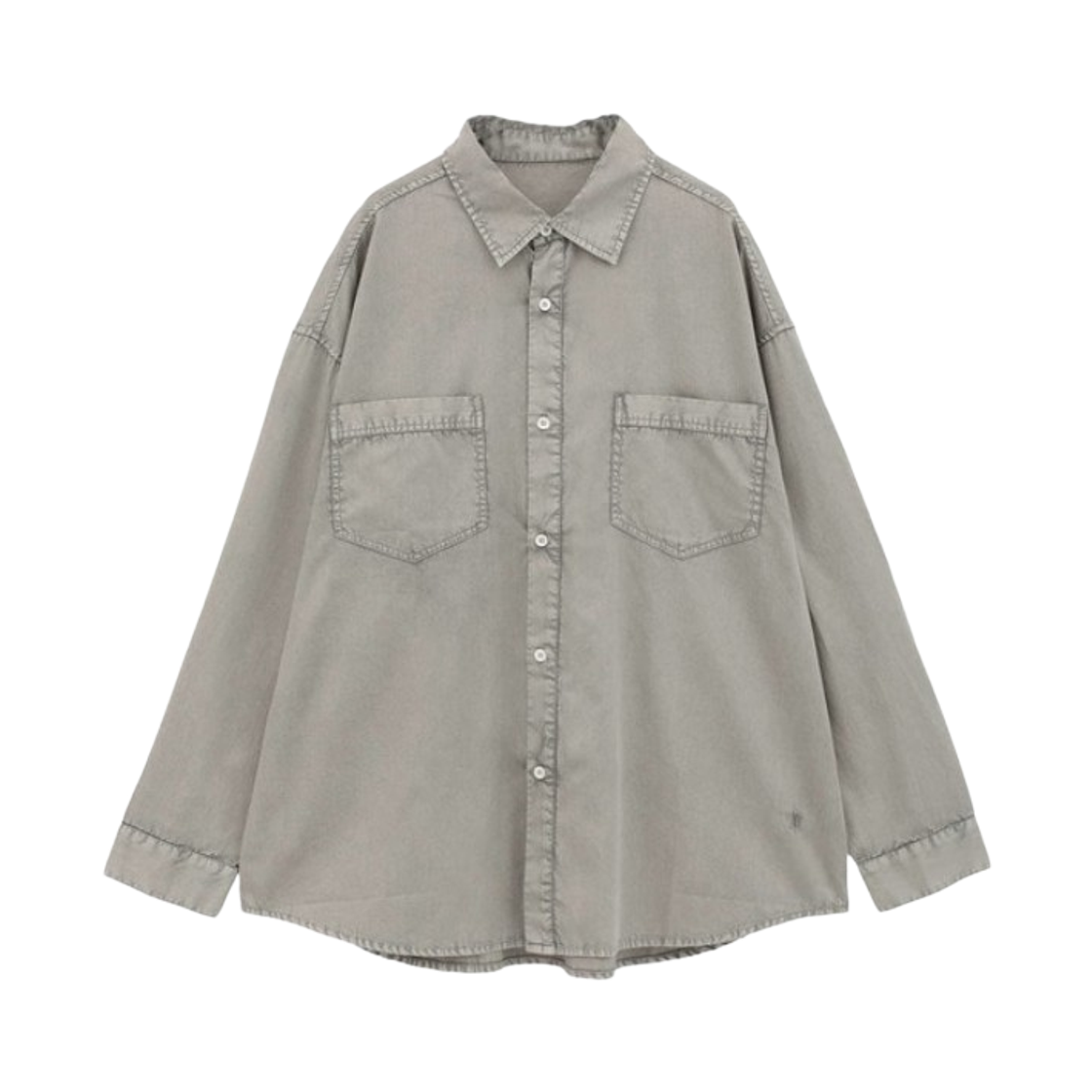 A2861FB040 Converse Tokyo Acid Wash Star Patch Shirt Gray