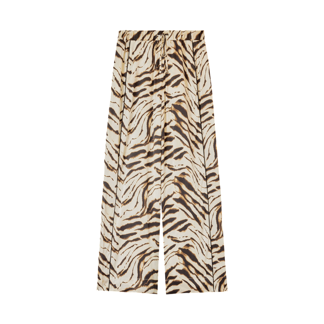 A1080170-135 (W) Ganni Trousers in Zebra Satin Egret