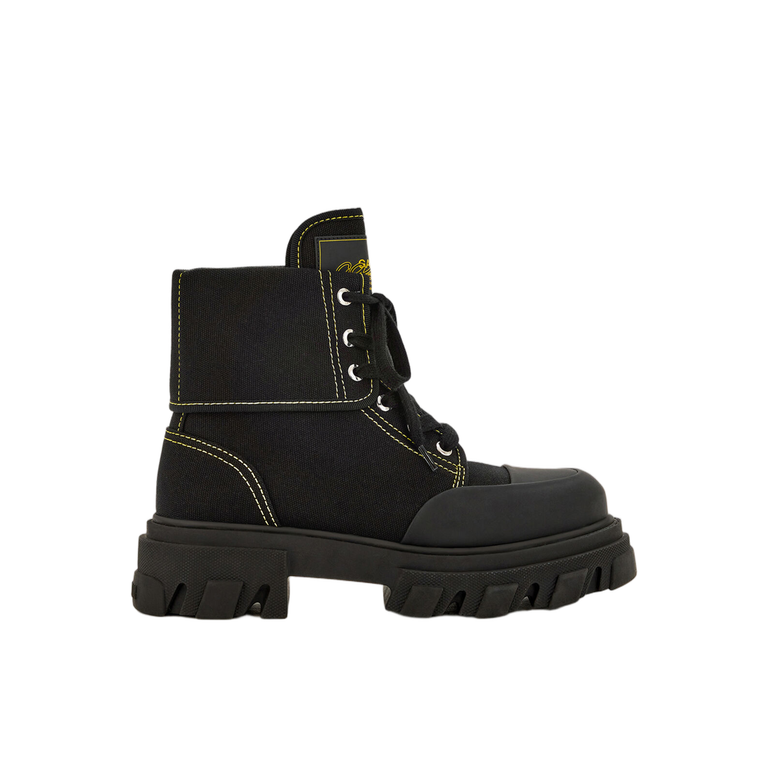 (W) 가니 트레일 부츠 블랙 캔버스 블랙((W) Ganni Trail Boots in Black Canvas Black) - 1