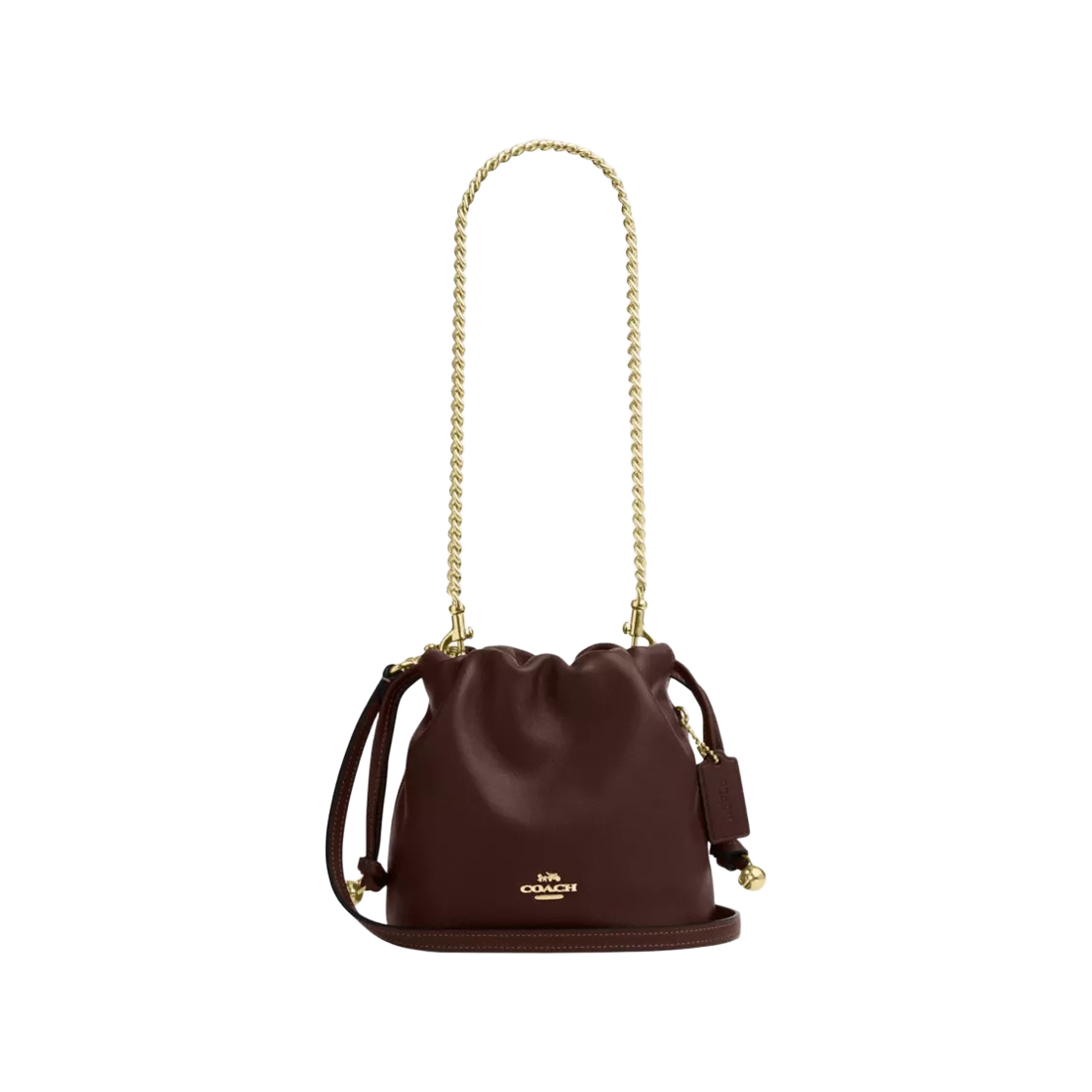 CDB67-IMMPL Coach Faye Mini Drawstring Bag Gold Maple