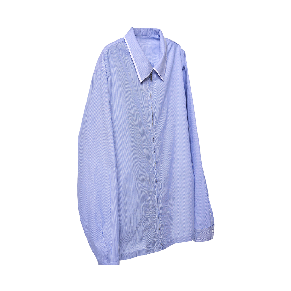 애프터마켓 블루 스트라이프 집업 셔츠(aftermarket Blue Stripe Zip-Up Shirt)