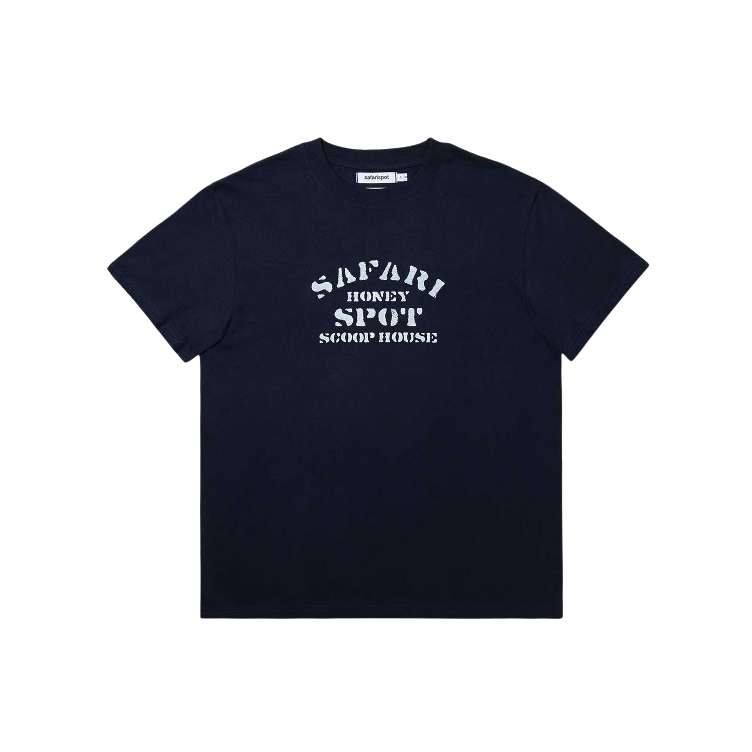 사파리스팟 x 허니스쿱하우스 스텐실 티셔츠 네이비(Safarispot x Honey Scoop House Stencil T-Shirts Navy)