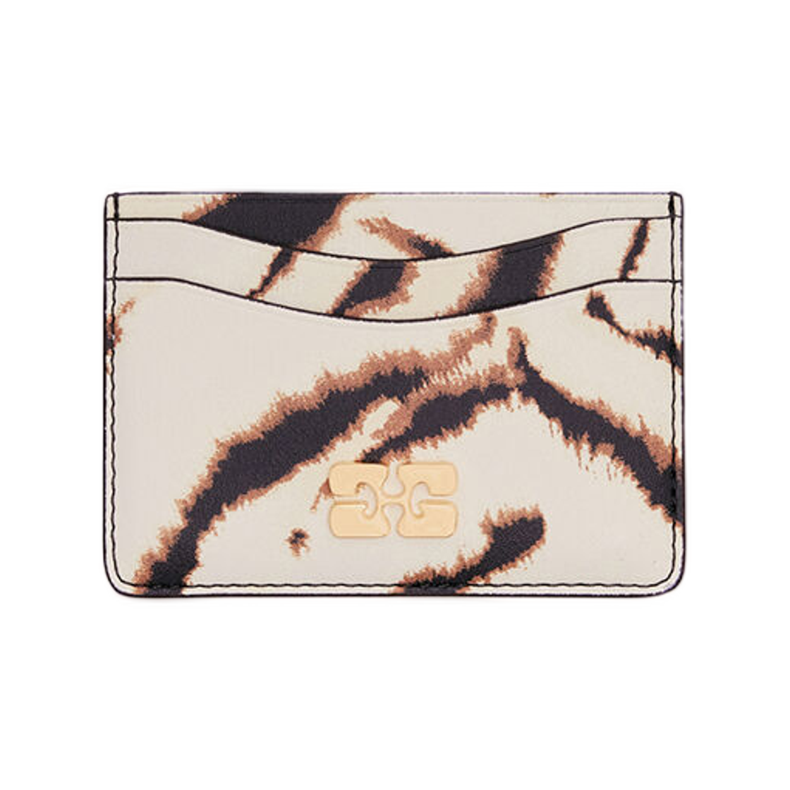 가니 보우 카드 홀더 지브라 에그렛(Ganni Bou Card Holder in Zebra Egret)