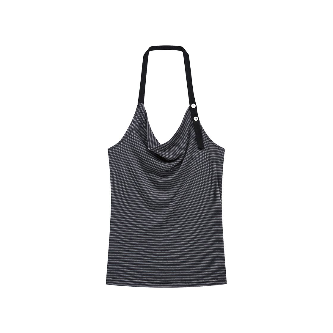 MF2636SL001MCHFR Margarin Fingers Stripe Halter Top Charcoal