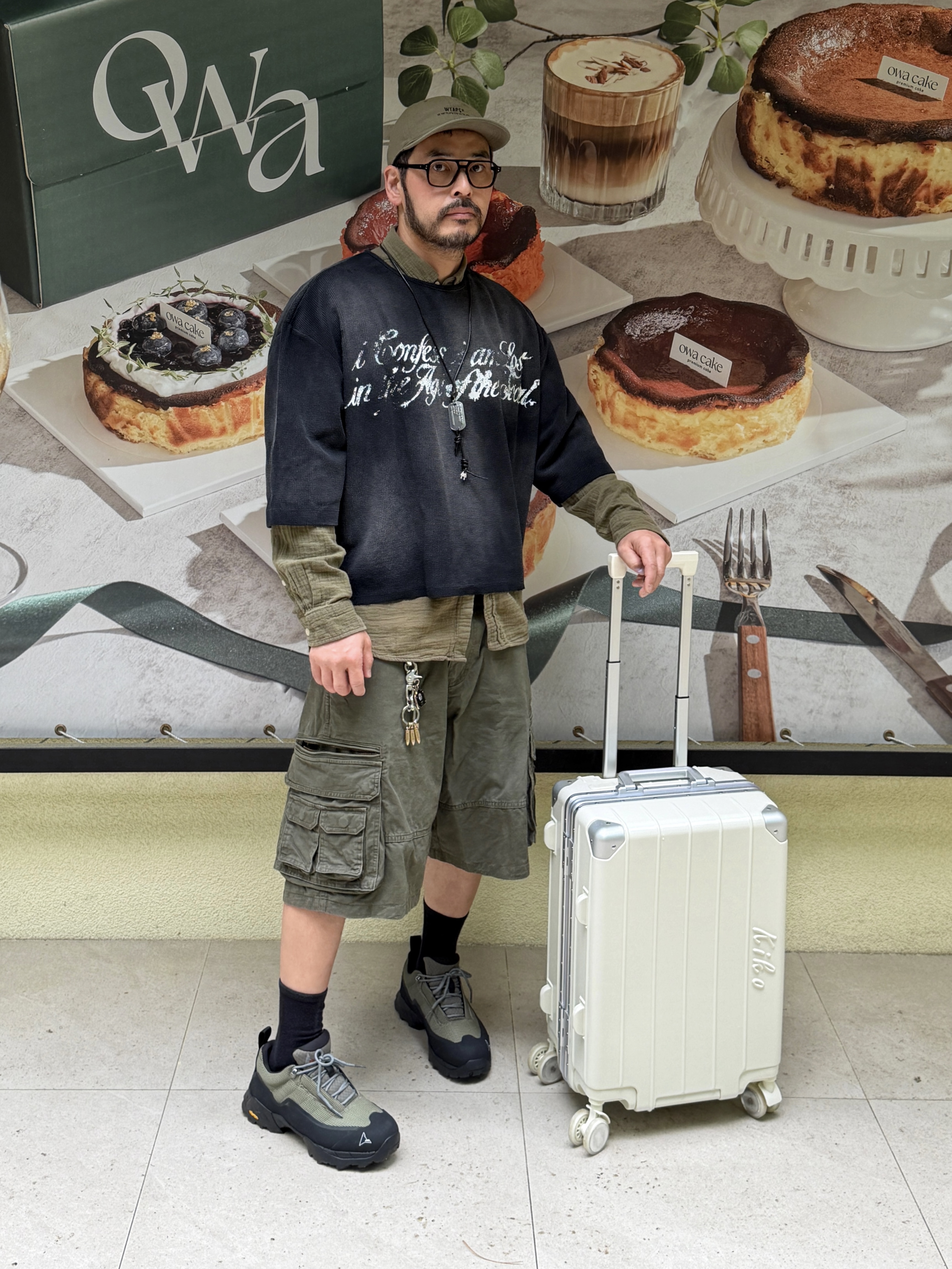 Roa Hiking Katharina Olive Black, NOMANUAL Washed Cargo Shorts Olive 착용 스타일 - 6