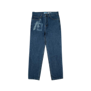 Safarispot x Honey Scoop House Keychain lot Print Denim Pants Blue