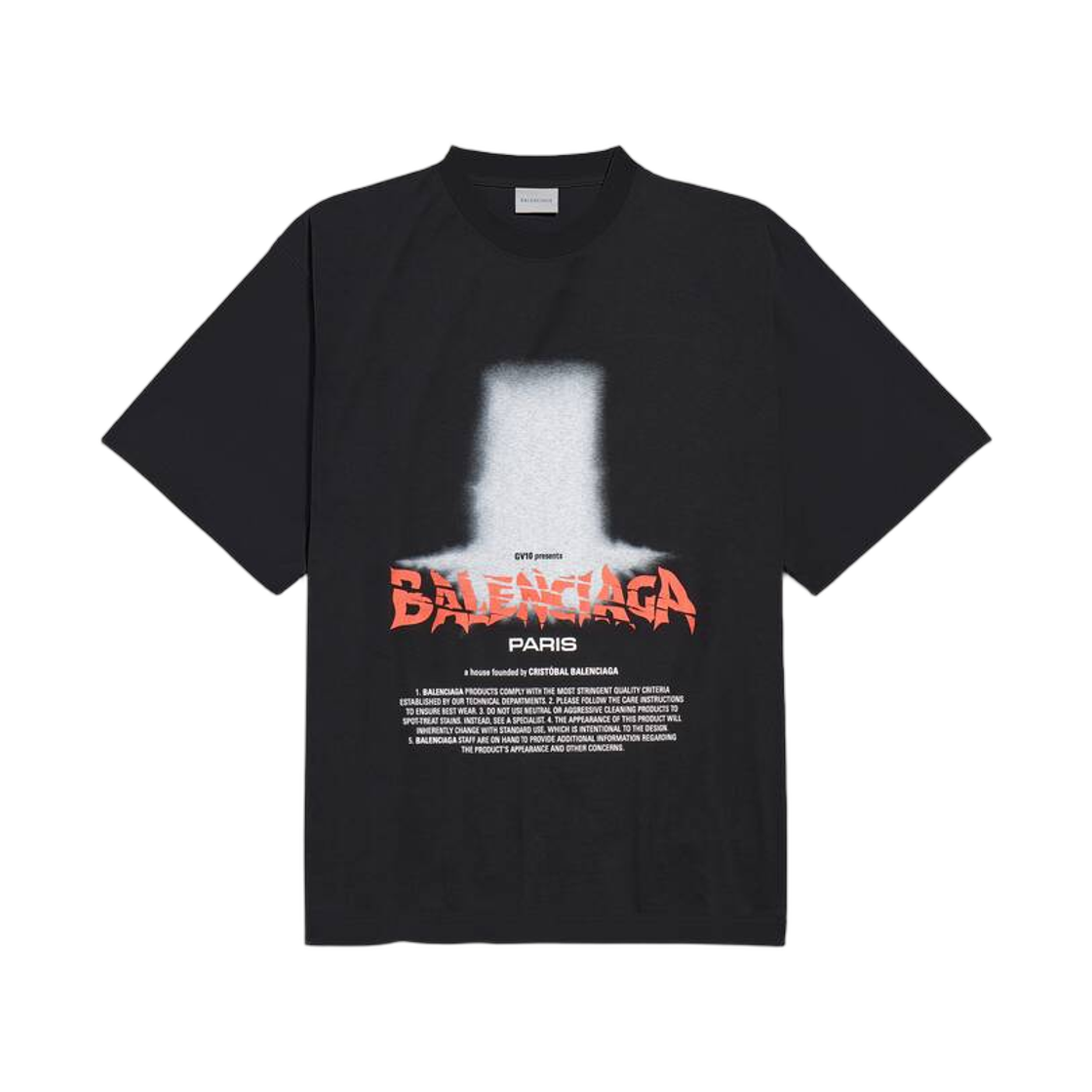 850345TUVO41000 Balenciaga The Door Oversized T-Shirt Black