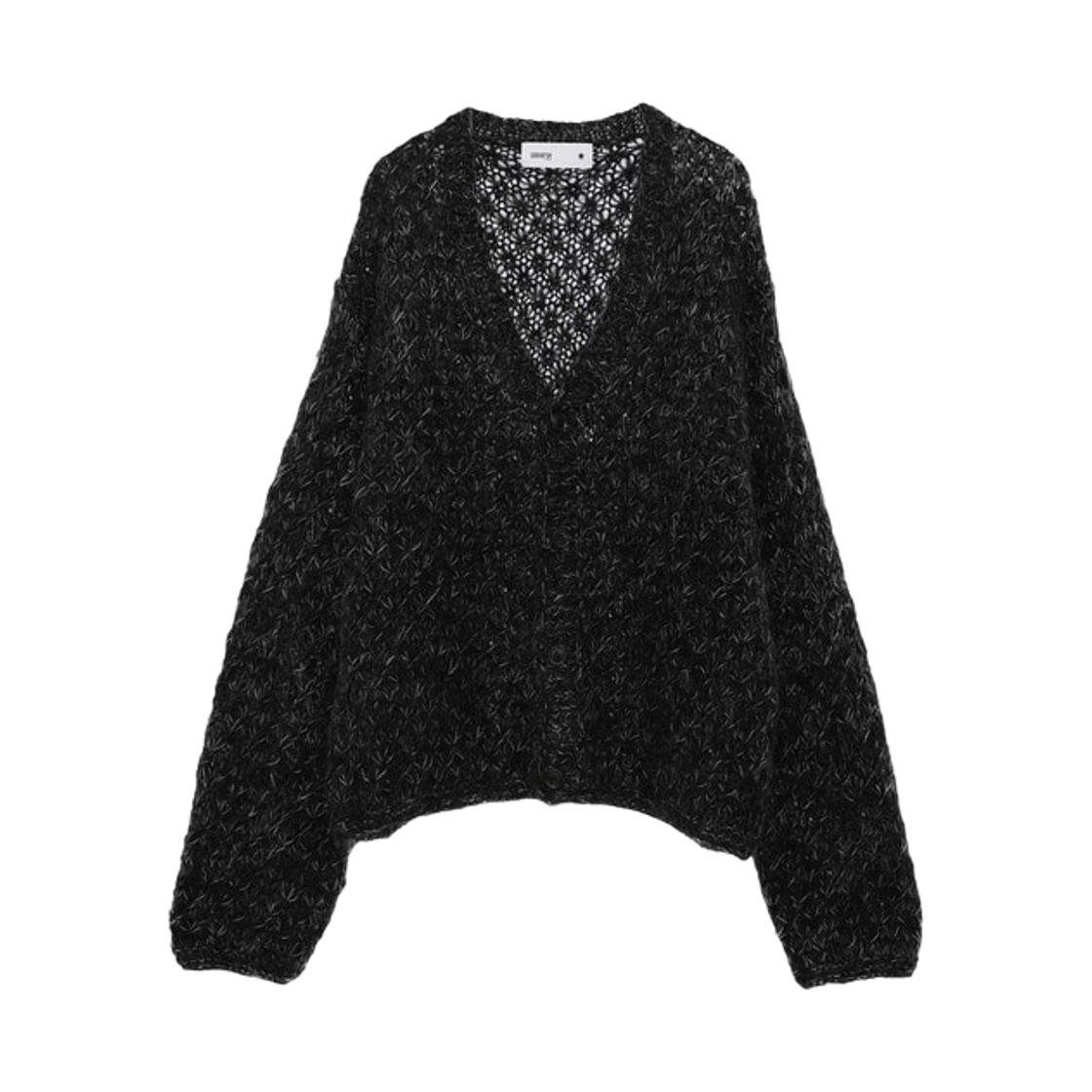 A2843KCD452 Converse Tokyo Open Work Star Hand Made Knit Cardigan Black
