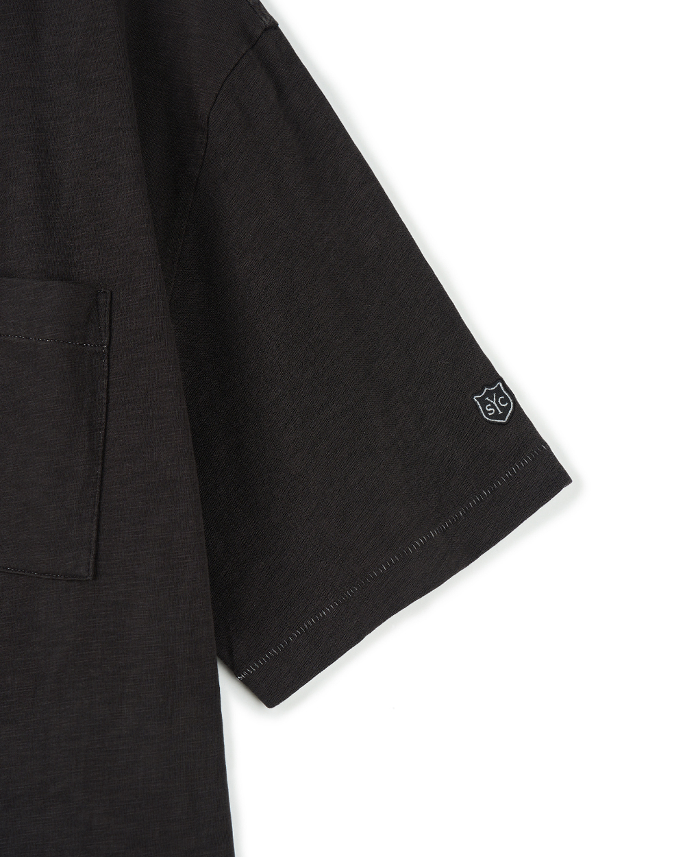 (M) 선데이세레머니 내추럴 다이드 베이직 슬럽 티 - 딥 차콜((M) SUNDAY CEREMONY Natural Dyed Basic Slub Tee - Deep Charcoal) - 5