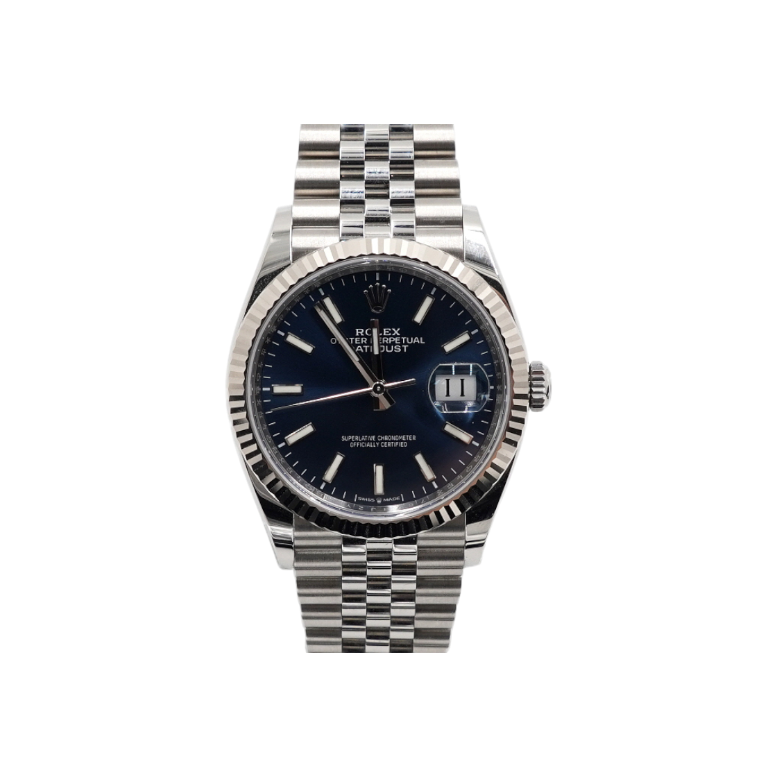 ITIEPG2WSVHD Rolex Datejust 126234 Blue Dial Baton Index Jubilee Steel Men Watch